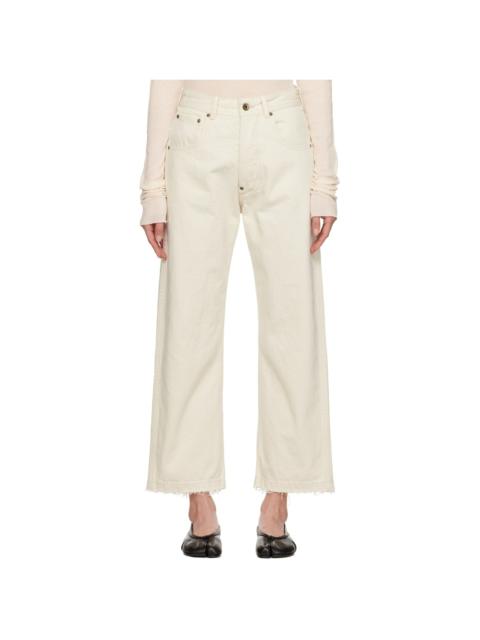 Maison Margiela Off-White Frayed Jeans