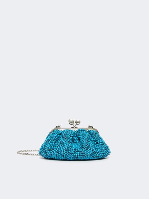 WEEKEND Max Mara ESCHIMO Small Pasticcino Bag with embroidered resin pearls - TURQUOISE