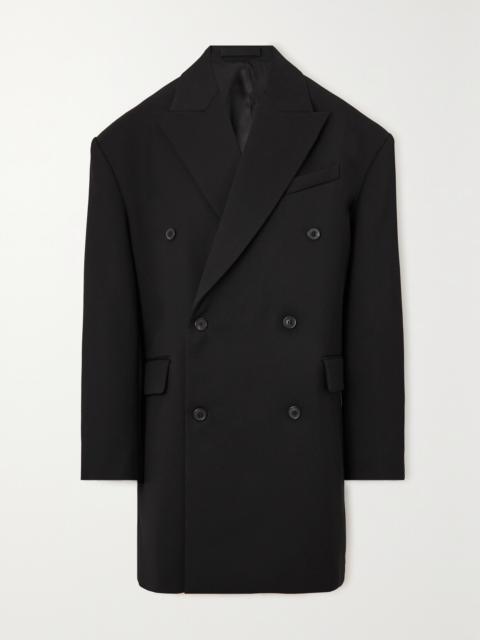 WARDROBE.NYC Double-breasted Grain De Poudre Wool Coat