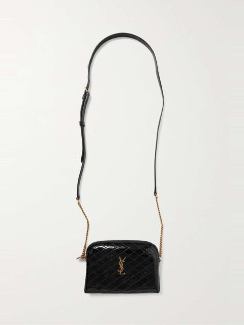 Gaby quilted patent-leather shoulder bag