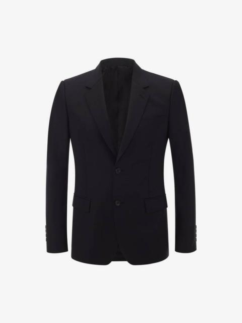 Alexander McQueen Men's Wool Mohair Jacket in Black