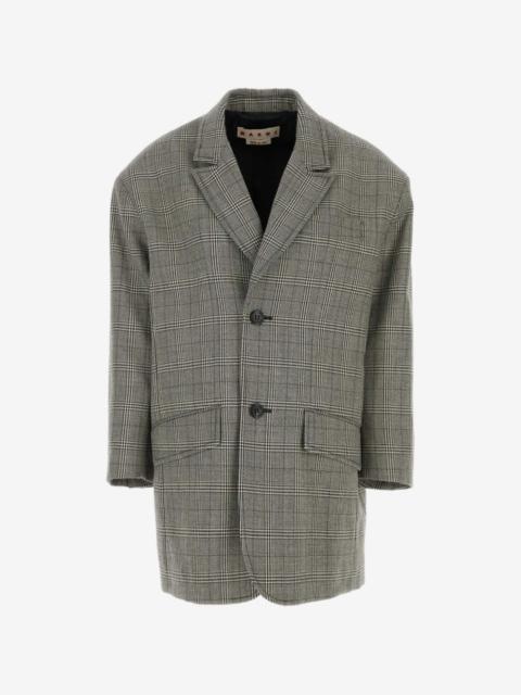 Marni check-pattern oversized blazer