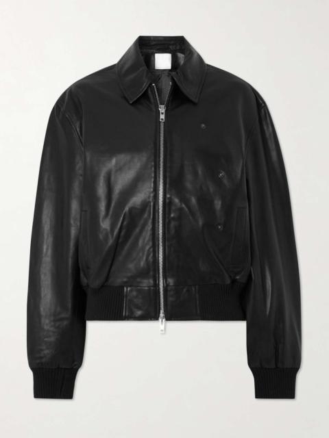 CHRISTOPHER ESBER Embellished leather bomber jacket Black