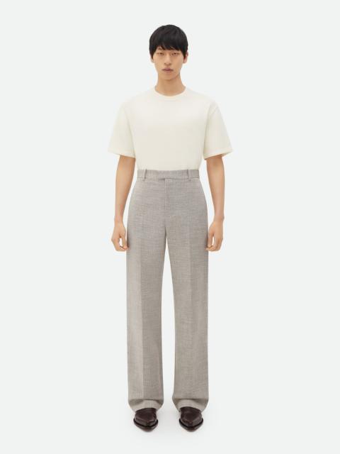 Bottega Veneta Straight Leg Wool And Cotton Pants