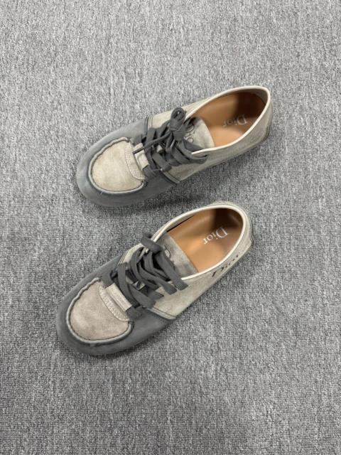 Dior Dior Grey White Suede Loafers