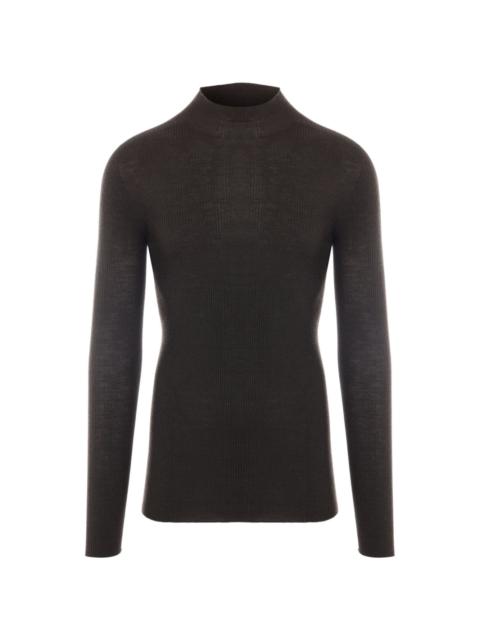 mock-neck ribbed jumper