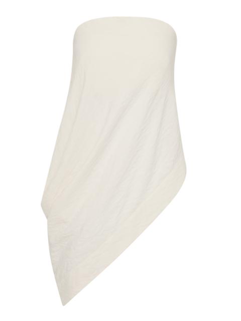 Draped Silk-Blend Top off-white