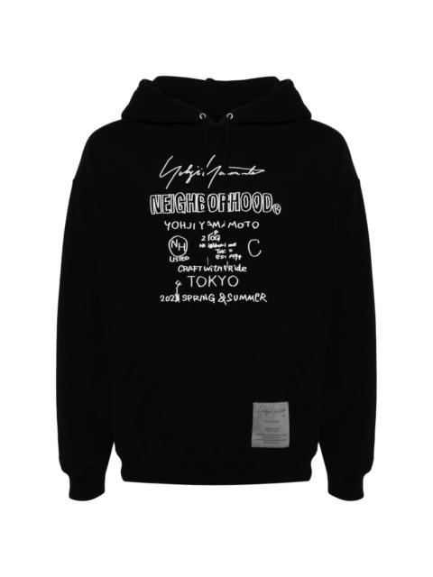 Yohji Yamamoto logo-print cotton hoodie
