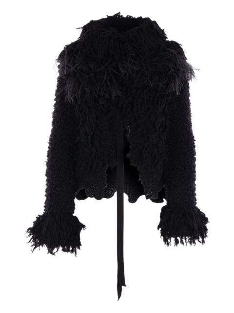 Ann Demeulemeester feather-trim jacket