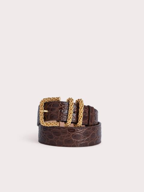 BY FAR Katina Sequoia Circular Croco Embossed Leather