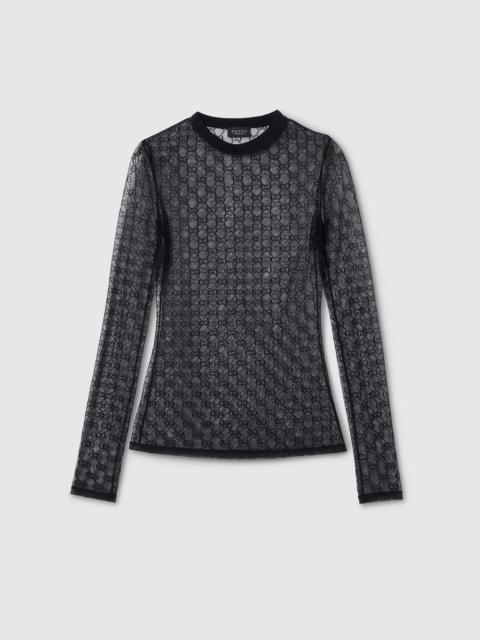 GUCCI GG stretch lace T-shirt