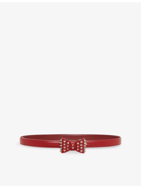 The Kooples Bow Stud-Embellished Leather Belt