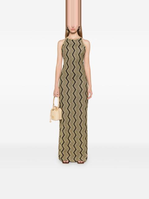 zigzag-woven maxi dress