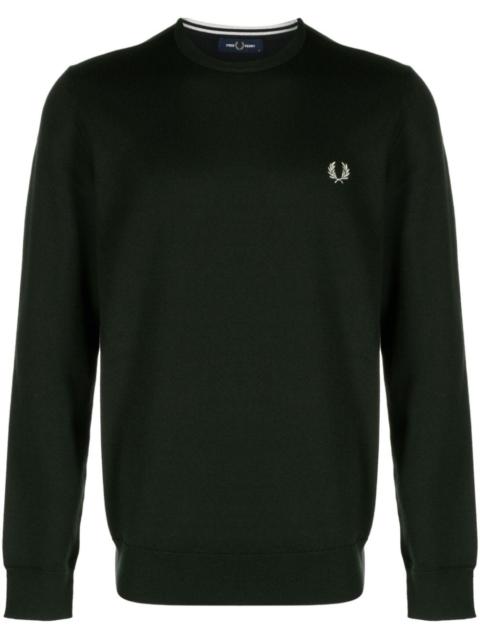 logo-embroidered crew-neck jumper