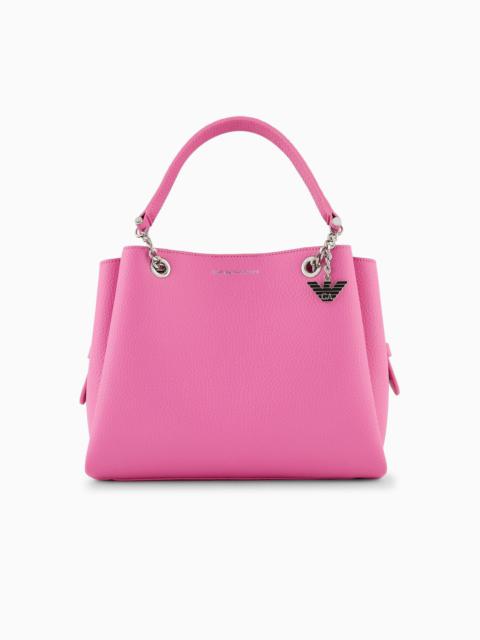 EMPORIO ARMANI Palmellato leather-effect handbag with eagle charm