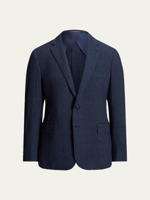Men's Kent Hand-Tailored Plaid Seersucker Suit