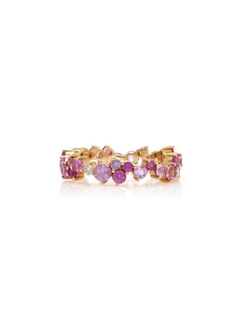 SYDNEY EVAN 14K Gold, Diamond, and Pink Sapphire Cocktail Eternity Ring pink