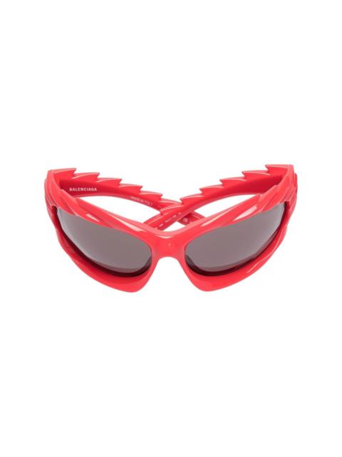 serrated geometric-frame sunglasses