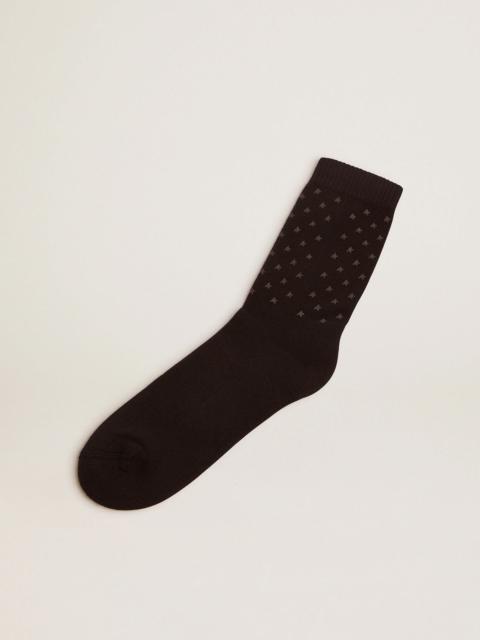 Golden Goose Black socks with contrasting 3D stars and logo