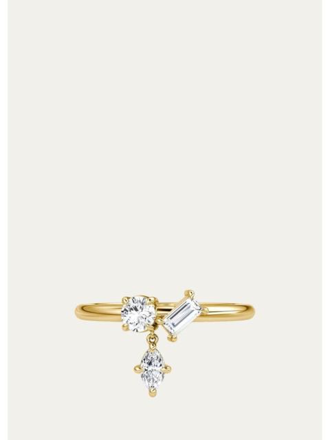 VRAI 14K Yellow Gold Lab-Grown Diamond Falling Star Ring