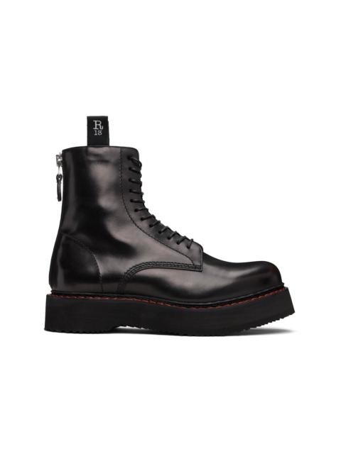 R13 Black Single Stack Boots