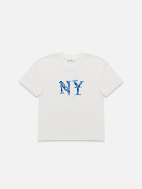 DUKE + DEXTER Watercolour NY Vintage White Baby Tee - Women's