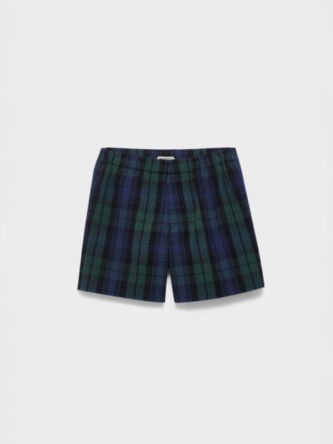 JW Anderson MENS CHECKERED SHORTS IN NAVY & GREEN