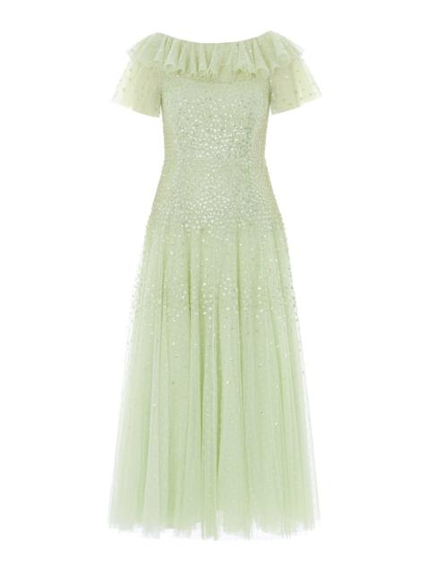 Needle & Thread Sunrise Sequin Short Sleeve Ankle Gown