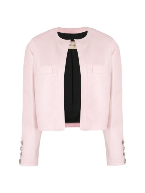 ALEXANDRE VAUTHIER crystal button leather jacket