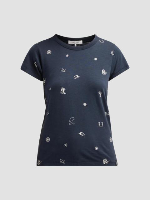 rag & bone Women's All Over Rodeo T-Shirt - Navy Multi