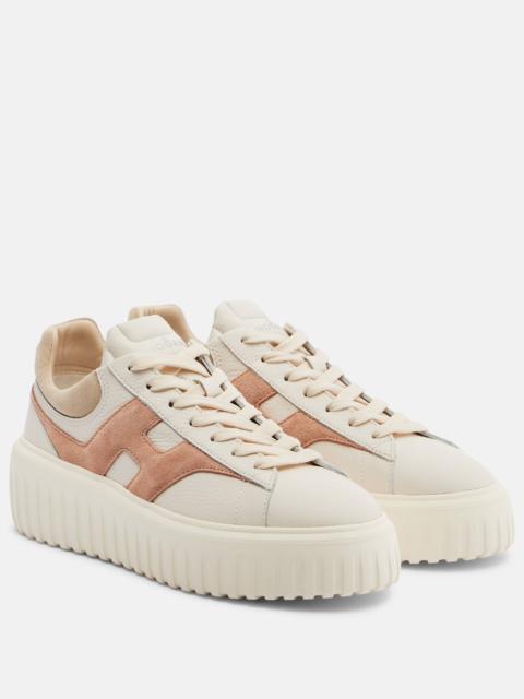 HOGAN H-Stripes leather and suede sneakers