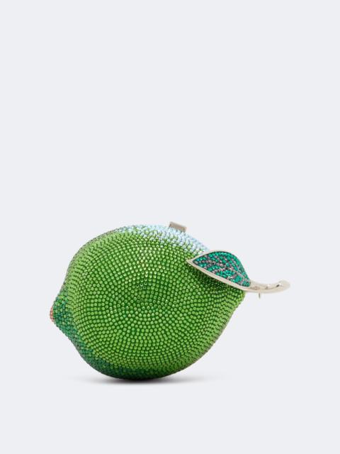 JUDITH LEIBER Citron Lime embellished clutch