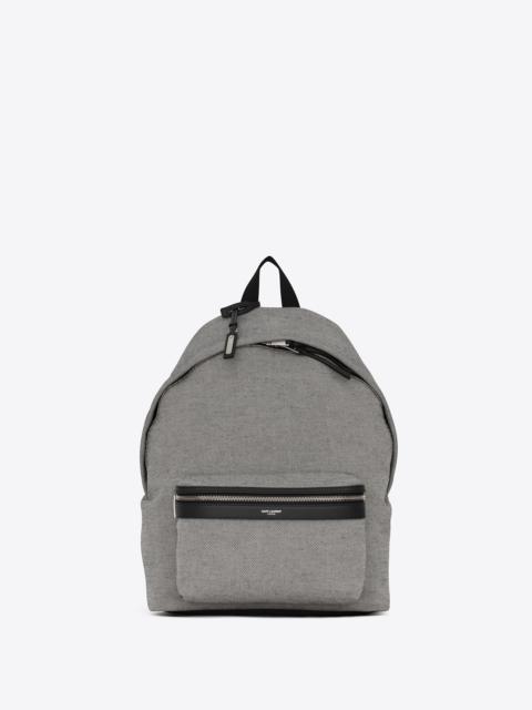SAINT LAURENT city backpack in canvas and lambskin