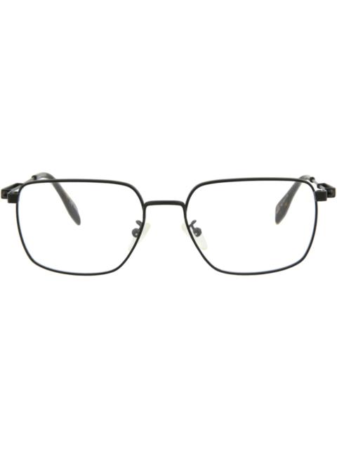 Alexander McQueen Alexander McQueen Square-Frame Metal Optical Frames Black Black Transparent (AM0231O-30008069-002)
