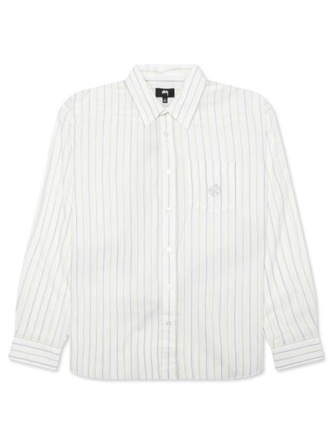 Stüssy CLASSIC L/S SHIRT STRIPE - WHITE