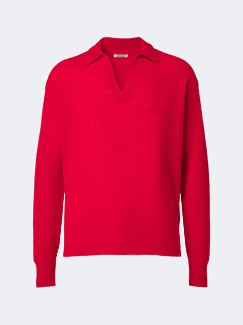 AURALEE Alpaca-blend polo sweater