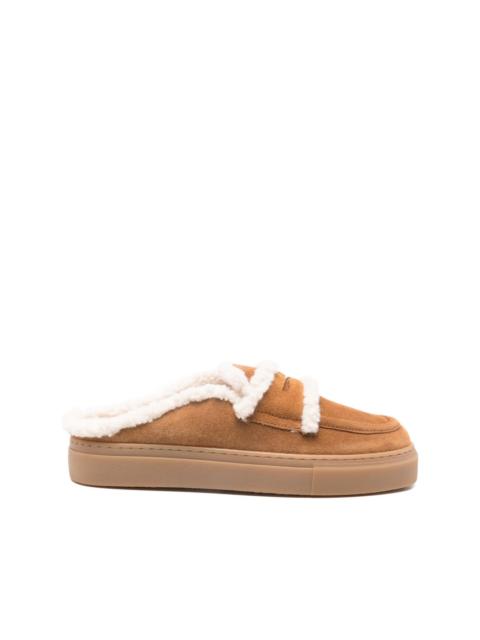 INUIKII shearling strap mules