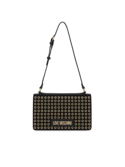 eyelet-embellished shoulder bag bag