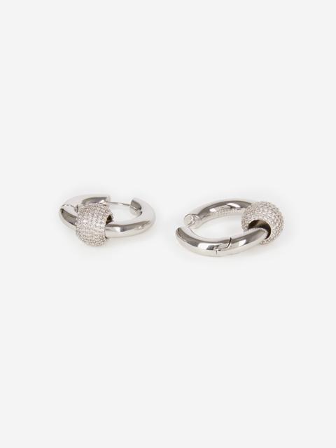 The Kooples SILVER AND RHINESTONE CREOLE EARRINGS