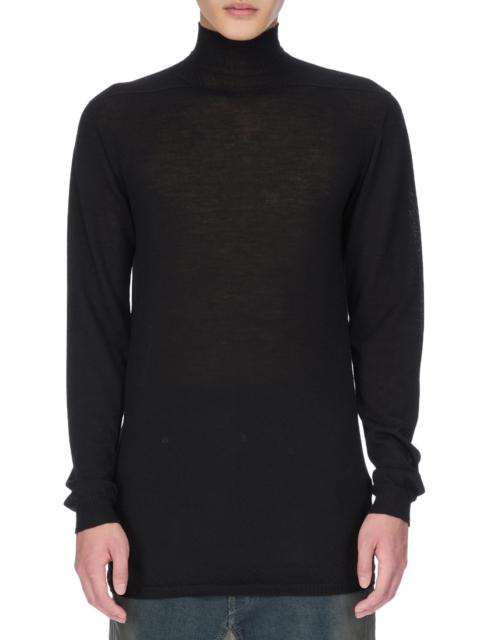 Rick Owens Men's Level Wool Turtleneck Sweater - Black