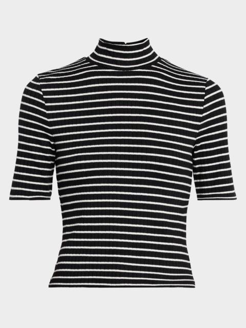 rag & bone The Knit Stripe Mock-Neck Top