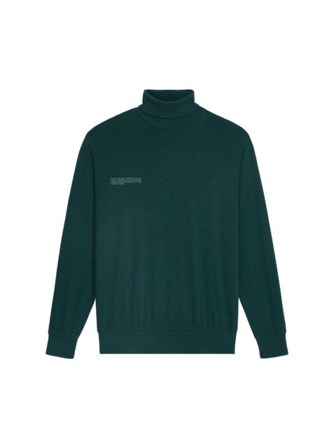 PANGAIA Women's Seaweed Lyocell Fine Knit Turtleneck Top - Foliage Green