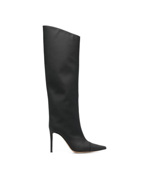 pointed toe knee-high boots