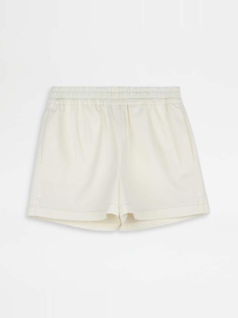 Tod's SILK BLEND SHORTS - WHITE