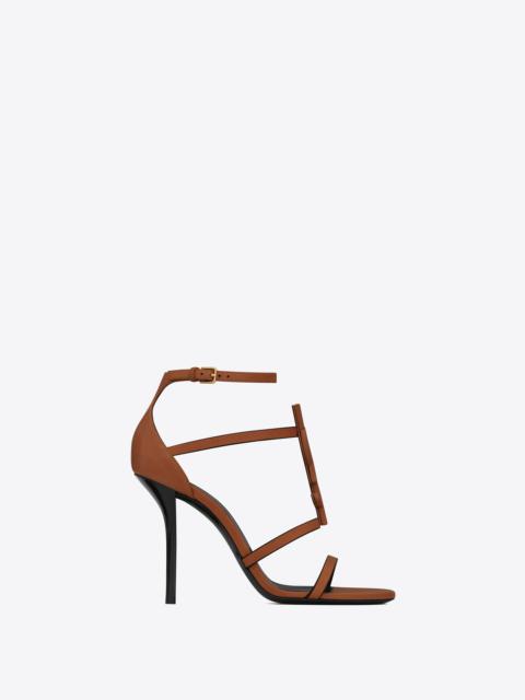 SAINT LAURENT cassandra sandals in smooth vegetable-tanned leather