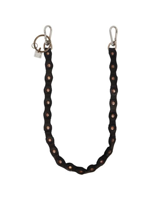 Guidi Black Leather Keychain