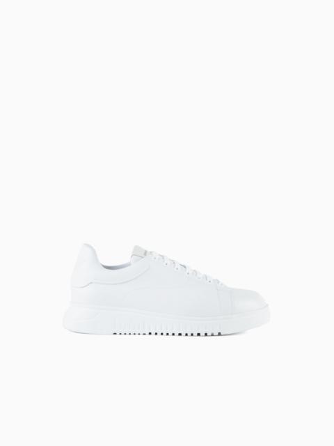 EMPORIO ARMANI Tumbled leather sneakers