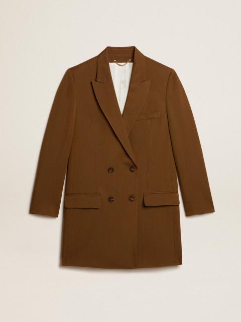 Golden Goose Short dress in beech-colored wool with horn buttons