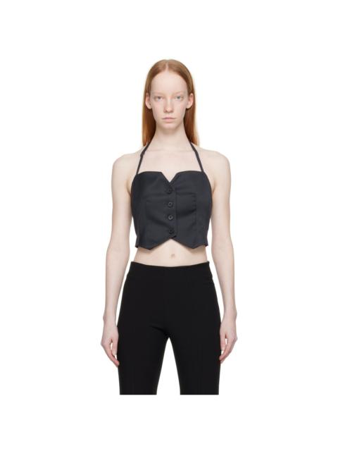 LVIR Navy Buttoned Tank Top