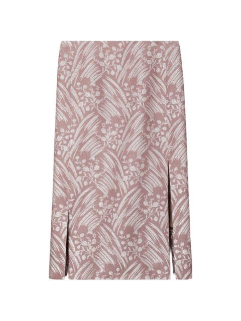 TORY BURCH silk jacquard skirt